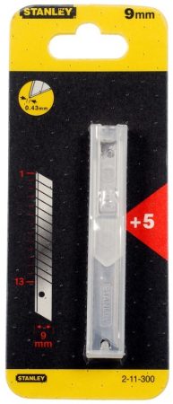 Tördelhető penge 9mm műanyag tartóban 5db  2-11-300