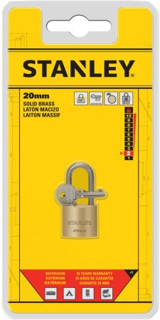 Stanley Sárgaréz lakat, hosszított kengyellel 20mm (S742-040)